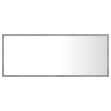 Oglindă de baie cu LED, gri beton, 100x8,5x37 cm, acril - Img 6