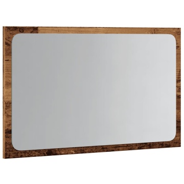 Oglindă de baie cu lumină LED, lemn vechi, 60x8,5x38 cm - Img 8