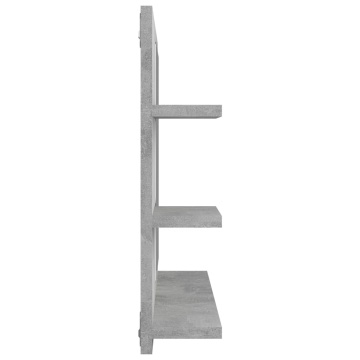 Oglindă de baie, gri beton, 60x10,5x45 cm, PAL - Img 7