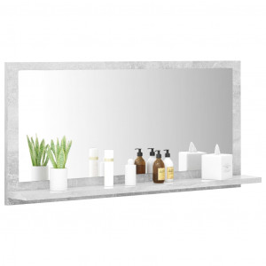 Oglindă de baie, gri beton, 80 x 10,5 x 37 cm, PAL - Img 3