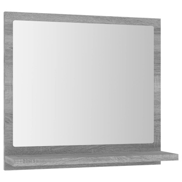 Oglindă de baie, gri sonoma, 40x10,5x37 cm, lemn compozit - Img 2