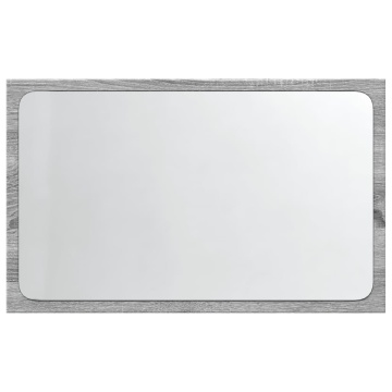 Oglindă de baie LED, gri sonoma, 60x8,5x38 cm lemn prelucrat - Img 5