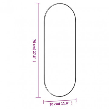 Oglindă de perete, 30x70 cm, oval, sticlă - Img 4