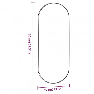 Oglindă de perete, 35x80 cm, oval, sticlă - Img 2