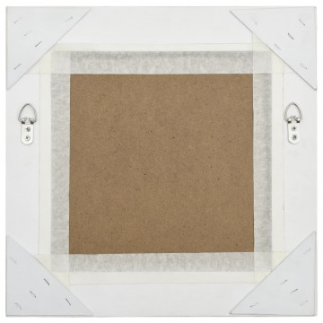 Oglindă de perete în stil baroc, alb, 40 x 40 cm - Img 4