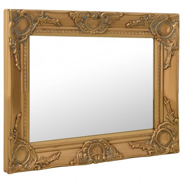 Oglindă de perete în stil baroc, auriu, 50 x 40 cm - Img 2