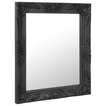 Oglindă de perete în stil baroc, negru, 50 x 60 cm - Img 2