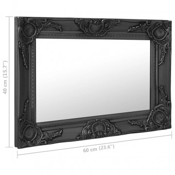 Oglindă de perete în stil baroc, negru, 60 x 40 cm - Img 5