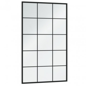 Oglindă de perete, negru, 100x60 cm, metal - Img 3