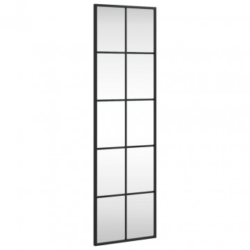Oglindă de perete, negru, 30x100 cm, dreptunghiulară, fier - Img 2