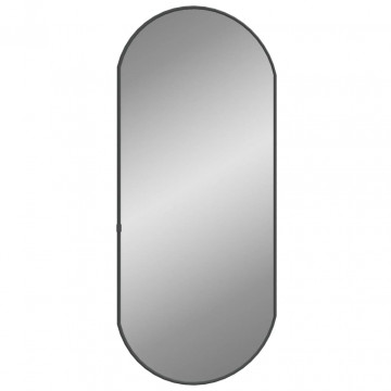 Oglindă de perete, negru, 70x30 cm, ovală - Img 3