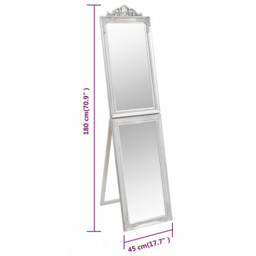 Oglindă de sine stătătoare, argintiu, 45x180 cm - Img 6