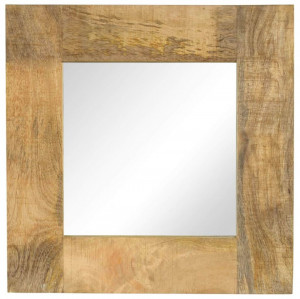 Oglindă, lemn masiv de mango, 50 x 50 cm - Img 2
