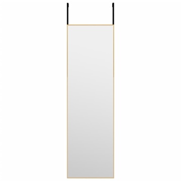 Oglindă pentru ușă, auriu, 30x100 cm, sticlă și aluminiu - Img 2