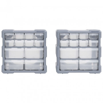 Organizatoare cu 12 sertare, 2 buc., 26,5 x 16 x 26 cm - Img 1