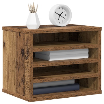 Organizator birou lemn vechi 36x26x29.5 cm lemn ingineresc - Img 3
