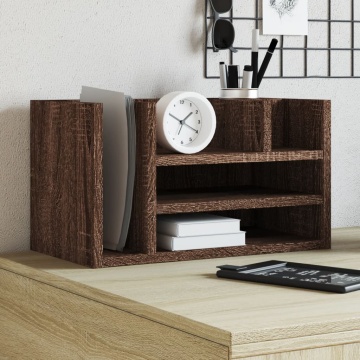 Organizator birou, stejar maro, 44,5x24x25 cm lemn prelucrat - Img 1