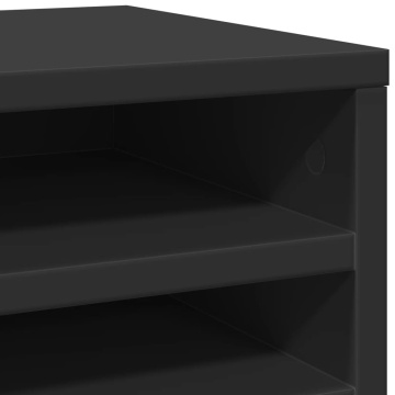 Organizator de birou, negru, 36x26x29,5 cm, lemn prelucrat - Img 6