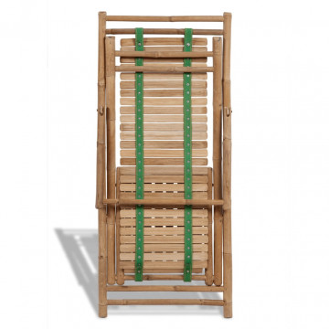 Outdoor Deck Chair with Footrest Bamboo - Img 5