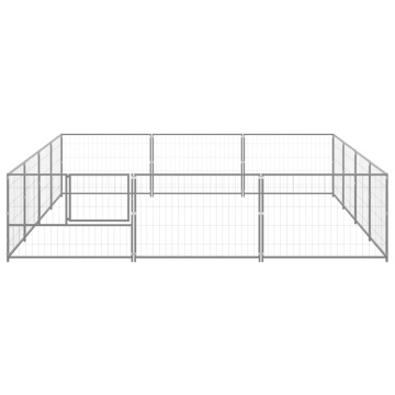 Padoc pentru câini, argintiu, 12 m², oțel - Img 3