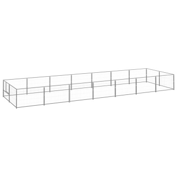 Padoc pentru câini, argintiu, 14 m², oțel - Img 1