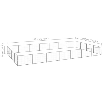 Padoc pentru câini, argintiu, 28 m², oțel - Img 5