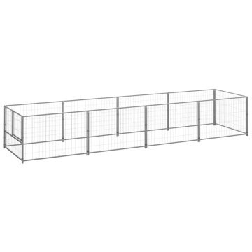 Padoc pentru câini, argintiu, 4 m², oțel - Img 1