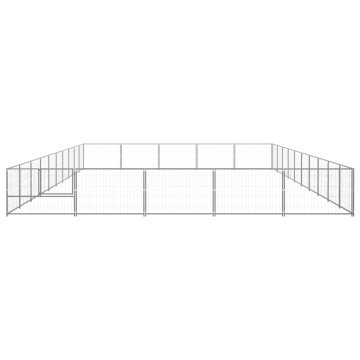 Padoc pentru câini, argintiu, 50 m², oțel - Img 3