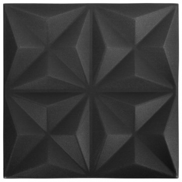 Panouri de perete 3D 12 buc. negru 50x50 cm model origami 3 m² - Img 6