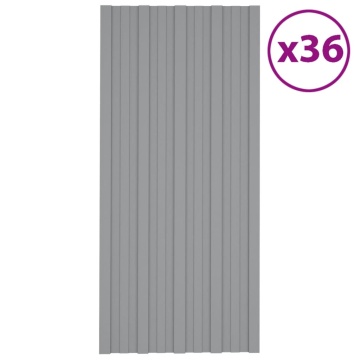 Panouri pentru acoperiș 36 buc. gri 100x45 cm oțel galvanizat - Img 1