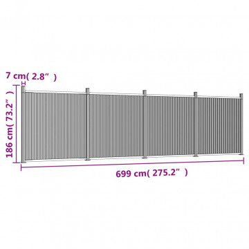 Panouri pentru gard, gri, 699x186 cm, WPC - Img 7