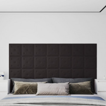 Panouri perete 12 buc. negru 30x30 cm piele ecologică 1,08 m² - Img 1