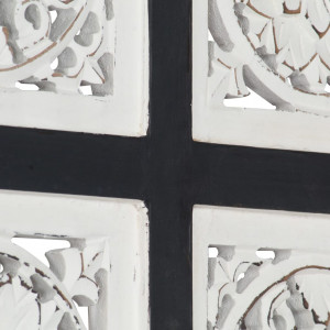 Panouri perete sculptate manual, negru/alb, 40x40x1,5 cm, MDF - Img 2
