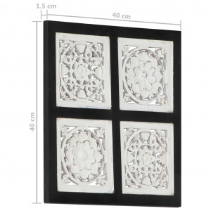 Panouri perete sculptate manual, negru/alb, 40x40x1,5 cm, MDF - Img 6