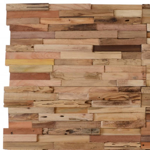 Panouri placare pereți, 10 buc., 1,03 m², lemn de tec reciclat - Img 2