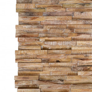Panouri placare pereți 3D, 10 buc., 1,01 m², lemn masiv de tec - Img 2