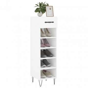Pantofar, alb, 30x35x105 cm, lemn compozit - Img 3