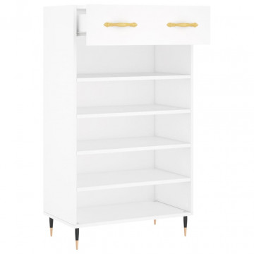 Pantofar, alb, 60x35x105 cm, lemn compozit - Img 8