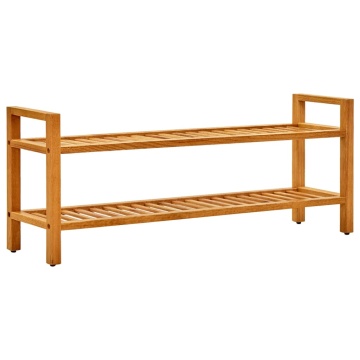 Pantofar cu 2 rafturi, 100x27x40 cm, lemn masiv de stejar - Img 1