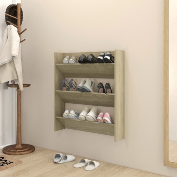 Pantofar de perete, stejar sonoma, 80x18x90 cm, PAL - Img 1