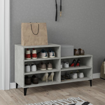 Pantofar, gri beton, 102x36x60 cm, lemn prelucrat - Img 1
