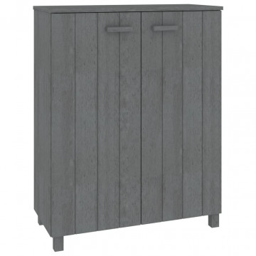 Pantofar, gri închis, 85x40x108 cm, lemn masiv de pin - Img 2