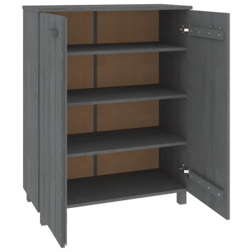 Pantofar, gri închis, 85x40x108 cm, lemn masiv de pin - Img 8