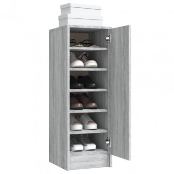 Pantofar, gri sonoma, 32x35x92 cm, lemn prelucrat - Img 4