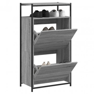Pantofar, gri sonoma, 60x34x112 cm, lemn prelucrat - Img 1