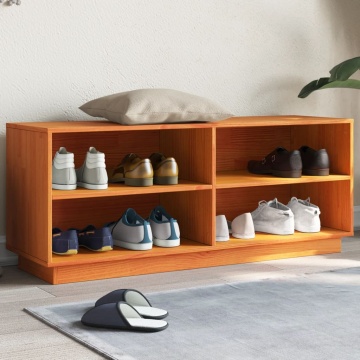 Pantofar, maro ceruit, 110x34x45 cm, lemn masiv de pin - Img 1