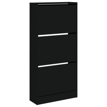 Pantofar, negru, 60x21x125,5 cm, lemn compozit - Img 4