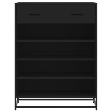 Pantofar, negru, 75x38x97,5 cm, lemn prelucrat/metal - Img 4