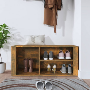 Pantofar, stejar fumuriu, 100x35x45 cm, lemn prelucrat - Img 3