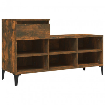Pantofar, stejar fumuriu, 102x36x60 cm, lemn prelucrat - Img 2